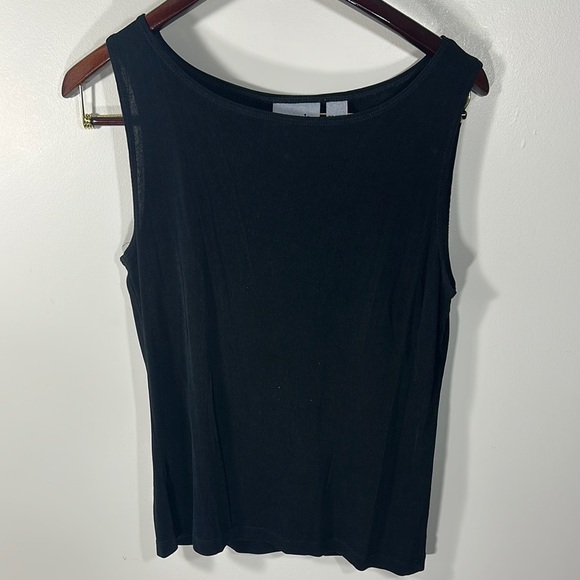 Vintage CHICOS Black Tank Top with Wide Neckline and Soft Fabric Lightweight - Picture 1 of 5